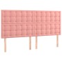 Cabecero con luces LED terciopelo rosa 180x5x118/128 cm de vidaXL, Cabeceros y pies de cama - Ref: Foro24-3122923, Precio: 12...