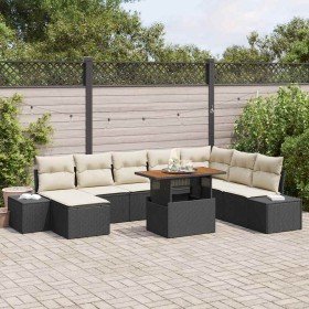 Conjunto de sofá de jardín 9 pcs Negro Poliratán en Sofás de exterior | Comprar online en Foru.es