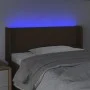 Cabecero con LED de tela marrón oscuro 93x16x78/88 cm de vidaXL, Cabeceros y pies de cama - Ref: Foro24-3122941, Precio: 51,5...