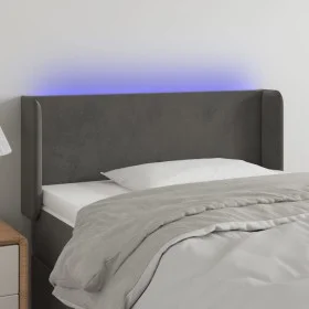 Cabecero con LED de terciopelo gris oscuro 83x16x78/88 cm de vidaXL, Cabeceros y pies de cama - Ref: Foro24-3122987, Precio: ...