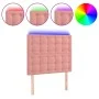 Pink velvet headboard with LED lights 80x5x118/128 cm by vidaXL, Headboards and footboards - Ref: Foro24-3122893, Price: 76,1...