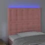 Pink velvet headboard with LED lights 80x5x118/128 cm by vidaXL, Headboards and footboards - Ref: Foro24-3122893, Price: 76,1...