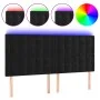 Black velvet headboard with LED lights 200x5x118/128 cm by vidaXL, Headboards and footboards - Ref: Foro24-3122926, Price: 12...