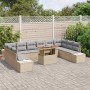 Conjunto de sofá de jardín 11 pcs Beige Poliratán en Sofás de exterior | Comprar online en Foru.es