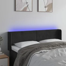 Black velvet headboard with LED 147x16x78/88 cm by vidaXL, Headboards and footboards - Ref: Foro24-3123006, Price: 75,18 €, D...