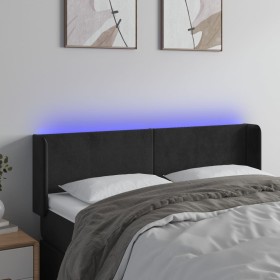 Cabecero con LED de terciopelo negro 147x16x78/88 cm de vidaXL, Cabeceros y pies de cama - Ref: Foro24-3123006, Precio: 75,73...