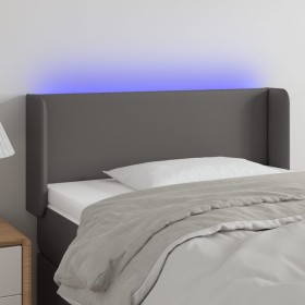 Cabecero con LED cuero sintético gris 83x16x78/88 cm de vidaXL, Cabeceros y pies de cama - Ref: Foro24-3123032, Precio: 56,52...