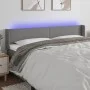 Cabecero con LED de tela gris oscuro 203x16x78/88 cm de vidaXL, Cabeceros y pies de cama - Ref: Foro24-3122979, Precio: 85,74...
