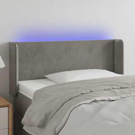 Light gray velvet headboard with LED 83x16x78/88 cm by vidaXL, Headboards and footboards - Ref: Foro24-3122986, Price: 47,18 ...