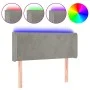 Light gray velvet headboard with LED 83x16x78/88 cm by vidaXL, Headboards and footboards - Ref: Foro24-3122986, Price: 47,18 ...