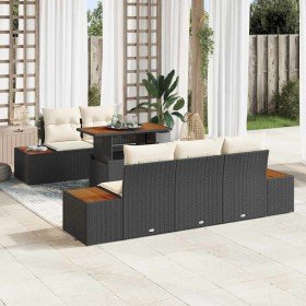 Conjunto de sofá de jardín 6 pcs Negro Poliratán en Sofás de exterior | Comprar online en Foru.es
