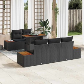 Conjunto de sofá de jardín 6 pcs Negro Poliratán en Sofás de exterior | Comprar online en Foru.es