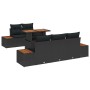Conjunto de sofá de jardín 6 pcs Negro Poliratán en Sofás de exterior | Comprar online en Foru.es