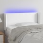Cabecero con LED cuero sintético blanco 103x16x78/88 cm de vidaXL, Cabeceros y pies de cama - Ref: Foro24-3123041, Precio: 46...