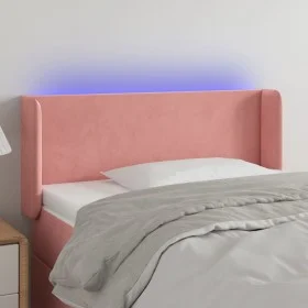 Pink velvet headboard with LED 83x16x78/88 cm by vidaXL, Headboards and footboards - Ref: Foro24-3122991, Price: 51,04 €, Dis...