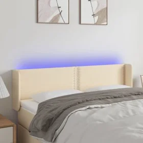 Cabecero con LED de tela crema 147x16x78/88 cm de vidaXL, Cabeceros y pies de cama - Ref: Foro24-3123099, Precio: 58,88 €, De...