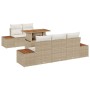 Conjunto de sofá de jardín 6 pcs Beige Poliratán en Sofás de exterior | Comprar online en Foru.es