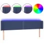 Kopfteil aus blauem Stoff mit LED 203x16x78/88 cm von vidaXL, Kopf- und Fußteile - Ref: Foro24-3123124, Preis: 64,26 €, Rabat...