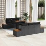 Conjunto de sofá de jardín 7 pcs Negro Poliratán en Sofás de exterior | Comprar online en Foru.es