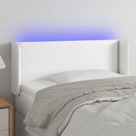 Cabecero con LED cuero sintético blanco 83x16x78/88 cm de vidaXL, Cabeceros y pies de cama - Ref: Foro24-3123169, Precio: 52,...