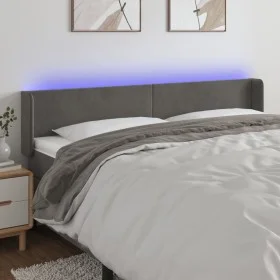 Dunkelgraues Samtkopfteil mit LED 163x16x78/88 cm von vidaXL, Kopf- und Fußteile - Ref: Foro24-3123011, Preis: 74,57 €, Rabat...