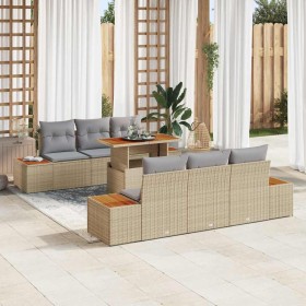 Conjunto de sofá de jardín 7 pcs Beige Poliratán en Sofás de exterior | Comprar online en Foru.es