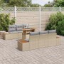 Conjunto de sofá de jardín 7 pcs Beige Poliratán en Sofás de exterior | Comprar online en Foru.es