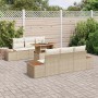 Conjunto de sofá de jardín 7 pcs Beige Poliratán en Sofás de exterior | Comprar online en Foru.es