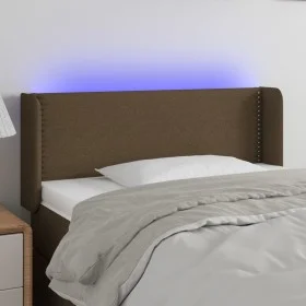 Kopfteil mit LED aus dunkelbraunem Stoff 103x16x78/88 cm von vidaXL, Kopf- und Fußteile - Ref: Foro24-3123089, Preis: 48,46 €...
