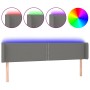 Cabecero con LED de tela gris oscuro 203x16x78/88 cm de vidaXL, Cabeceros y pies de cama - Ref: Foro24-3123119, Precio: 67,81...
