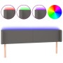 Cabecero con LED cuero sintético gris 183x16x78/88 cm de vidaXL, Cabeceros y pies de cama - Ref: Foro24-3123062, Precio: 77,7...