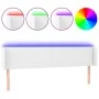 Cabecero con LED cuero sintético blanco 163x16x78/88 cm de vidaXL, Cabeceros y pies de cama - Ref: Foro24-3123053, Precio: 82...