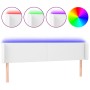 Cabecero con LED cuero sintético blanco 163x16x78/88 cm de vidaXL, Cabeceros y pies de cama - Ref: Foro24-3123053, Precio: 84...