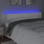 Cabecero con LED cuero sintético blanco 163x16x78/88 cm de vidaXL, Cabeceros y pies de cama - Ref: Foro24-3123053, Precio: 82...