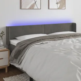 Dunkelgraues Samtkopfteil mit LED 203x16x78/88 cm von vidaXL, Kopf- und Fußteile - Ref: Foro24-3123023, Preis: 65,64 €, Rabat...