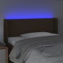 Cabecero con LED de tela marrón oscuro 83x16x78/88 cm de vidaXL, Cabeceros y pies de cama - Ref: Foro24-3123073, Precio: 44,7...