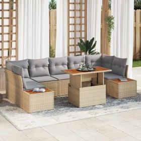 Conjunto de sofá de jardín 8 pcs Beige Poliratán en Sofás de exterior | Comprar online en Foru.es