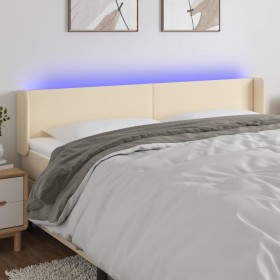 Cabecero con LED de tela crema 203x16x78/88 cm de vidaXL, Cabeceros y pies de cama - Ref: Foro24-3122983, Precio: 85,84 €, De...