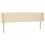 Cream fabric headboard with LED 203x16x78/88 cm by vidaXL, Headboards and footboards - Ref: Foro24-3122983, Price: 83,49 €, D...
