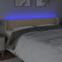 Cream fabric headboard with LED 203x16x78/88 cm by vidaXL, Headboards and footboards - Ref: Foro24-3122983, Price: 83,49 €, D...
