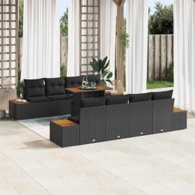 Conjunto de sofá de jardín 9 pcs Negro Poliratán en Sofás de exterior | Comprar online en Foru.es