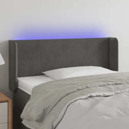 Cabecero con LED de terciopelo gris oscuro 93x16x78/88 cm de vidaXL, Cabeceros y pies de cama - Ref: Foro24-3122993, Precio: ...