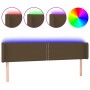 Cabecero con LED de tela marrón oscuro 203x16x78/88 cm de vidaXL, Cabeceros y pies de cama - Ref: Foro24-3123121, Precio: 66,...