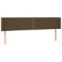 Cabecero con LED de tela marrón oscuro 203x16x78/88 cm de vidaXL, Cabeceros y pies de cama - Ref: Foro24-3123121, Precio: 66,...