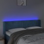 Cabecero con LED de terciopelo azul oscuro 147x16x78/88 cm de vidaXL, Cabeceros y pies de cama - Ref: Foro24-3123008, Precio:...