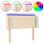 Cabecero con LED de tela crema 103x16x78/88 cm de vidaXL, Cabeceros y pies de cama - Ref: Foro24-3123091, Precio: 46,94 €, De...