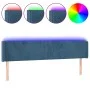 Cabecero con LED de terciopelo azul oscuro 163x16x78/88 cm de vidaXL, Cabeceros y pies de cama - Ref: Foro24-3123014, Precio:...
