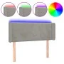 Light gray velvet headboard with LED 83x16x78/88 cm by vidaXL, Headboards and footboards - Ref: Foro24-3123126, Price: 57,20 ...