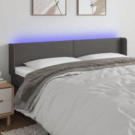 Kopfteil mit LED-grauem Kunstleder 203x16x78/88 cm von vidaXL, Kopf- und Fußteile - Ref: Foro24-3123068, Preis: 83,80 €, Raba...