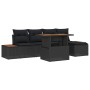Conjunto de sofá de jardín 6 pcs Negro Poliratán en Sofás de exterior | Comprar online en Foru.es
